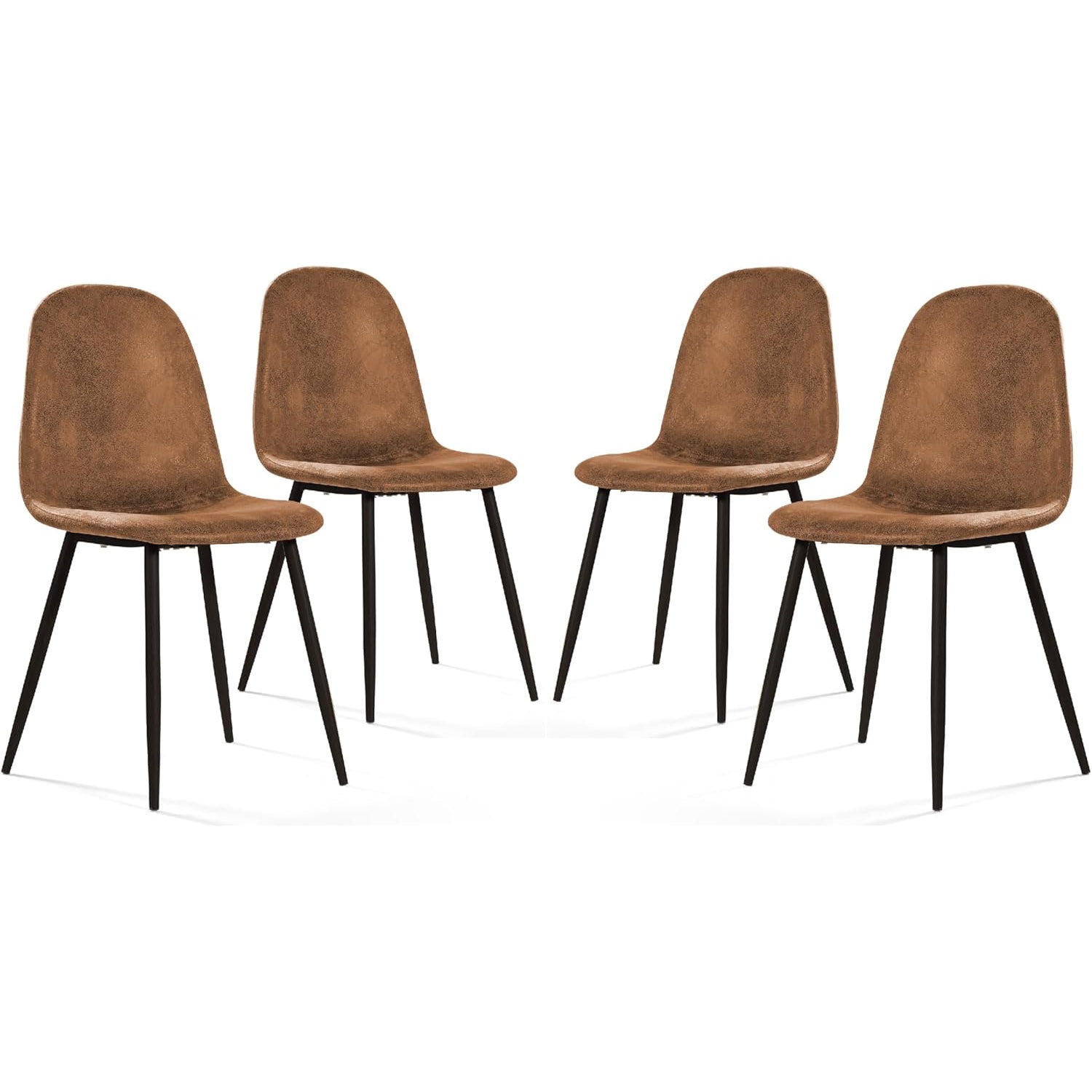 TEMU 2 Or 4 Set Suede Dining Chairs With Metal Legs - Comfortable Living Room Bedroom Kitchen Vanity Accent Chair - Fabric & Comfy