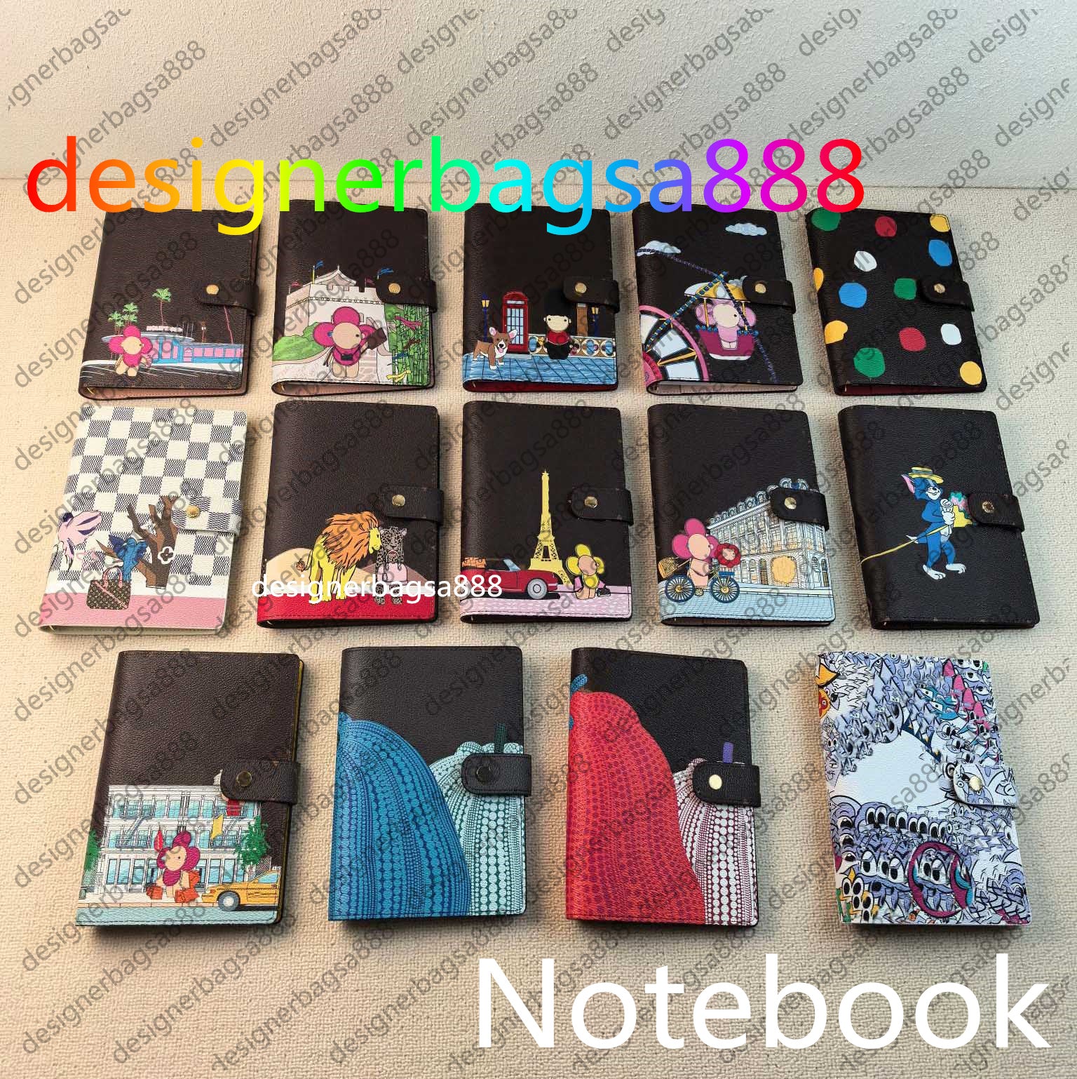 luxury Agenda Holder Case Planner With Box Large Small Waterproof Ring Notebook Cover Work Meeting Note Calendar Luxury Designer Wallet Credit Card