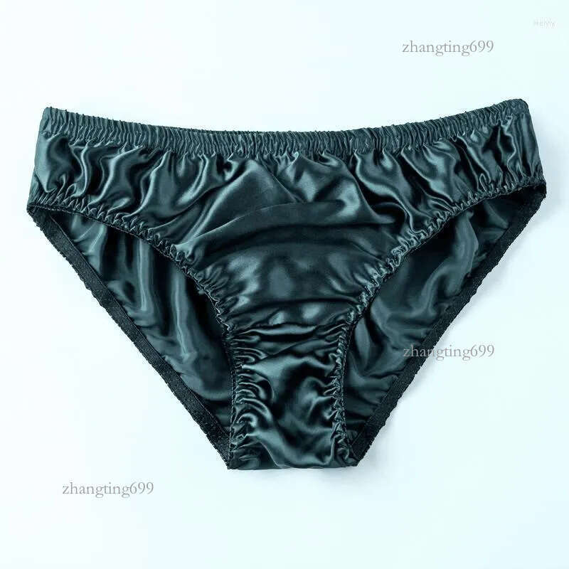 Underpants Silk Panties Man Smooth Underwear Comfortable Satin Soft Briefs Breathable Solid Lingerie Knicker