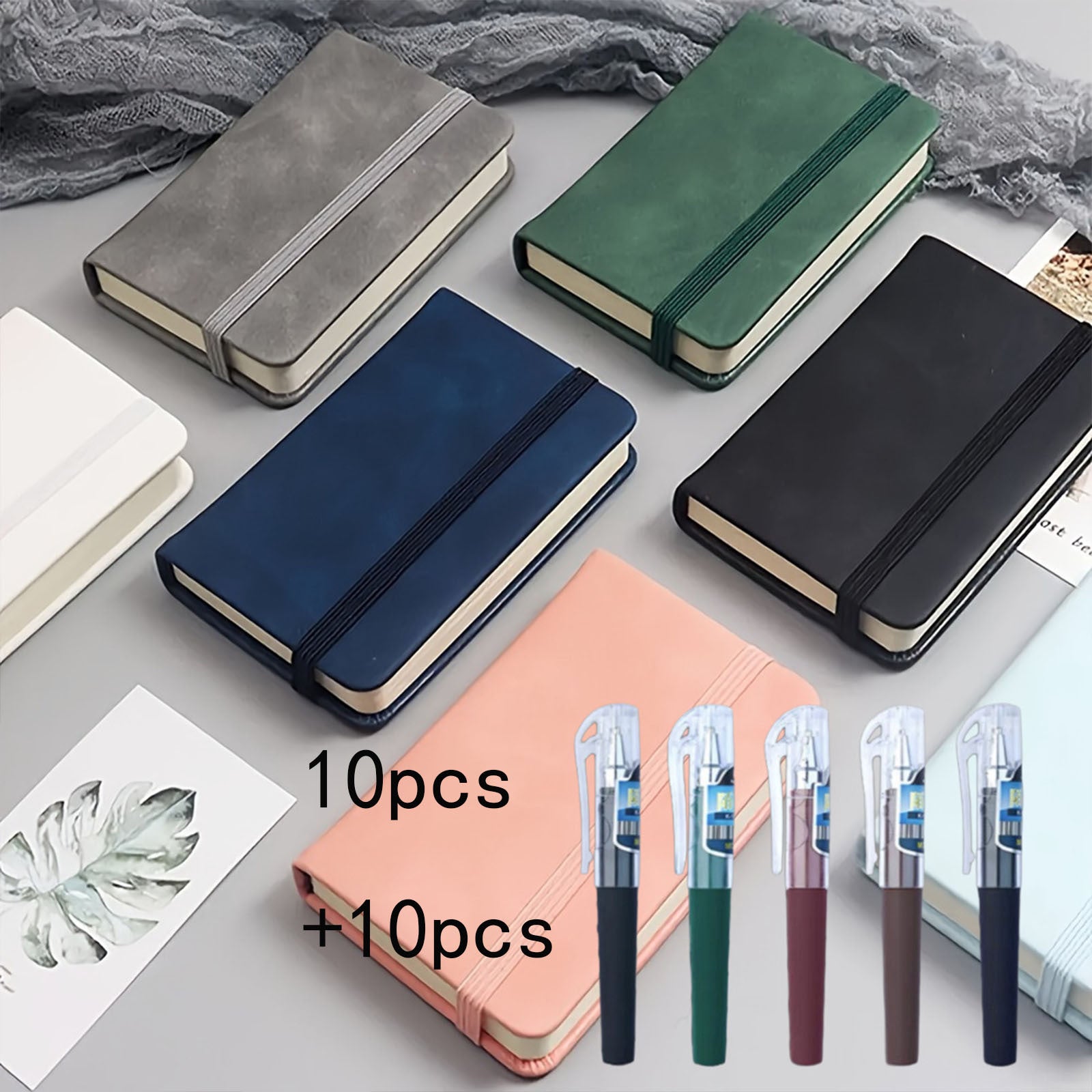 TEMU 20pcs Pocket Portable Notebook With 10pcs Notebook + Pen 10pcs Mix, Mini Diary, , Travel, Office, School And Supplies. 'back To School'