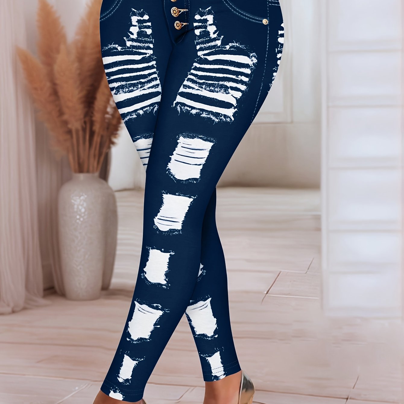 TEMU Women's Slim- Leggings - High-waisted Tummy Control Pants With Butt-lifting Technology, Shaping Compression Fit, Machine Washable (no Dryer) -