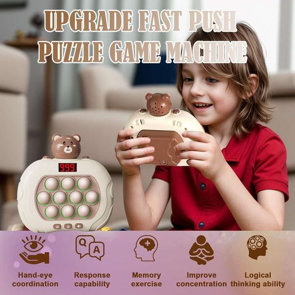 Funny Light Up Pop-Push Puzzle hine Quick Push Decompress Electronic Toy For Child Gaming Game