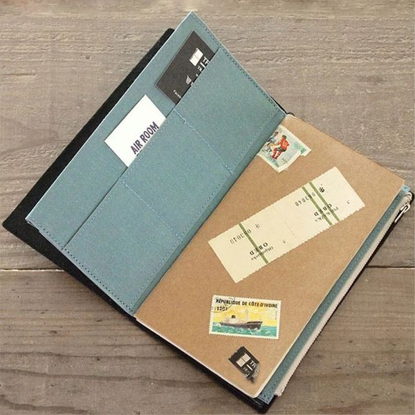 Canvas Folder for Travler Notebook LM size Stationery Bag Business Card File Zipper Bag 240826