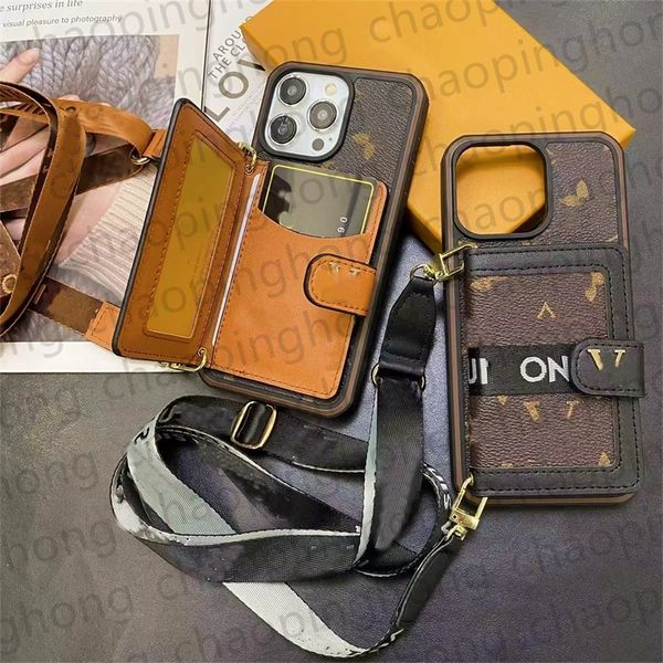 Wallet Phone Case Designer For iPhone 16 Pro Max Case iPhone 15 Pro Max 14 13 12 11 XS Max 15 Plus Case Card Holder Luxury Crossbody Leather