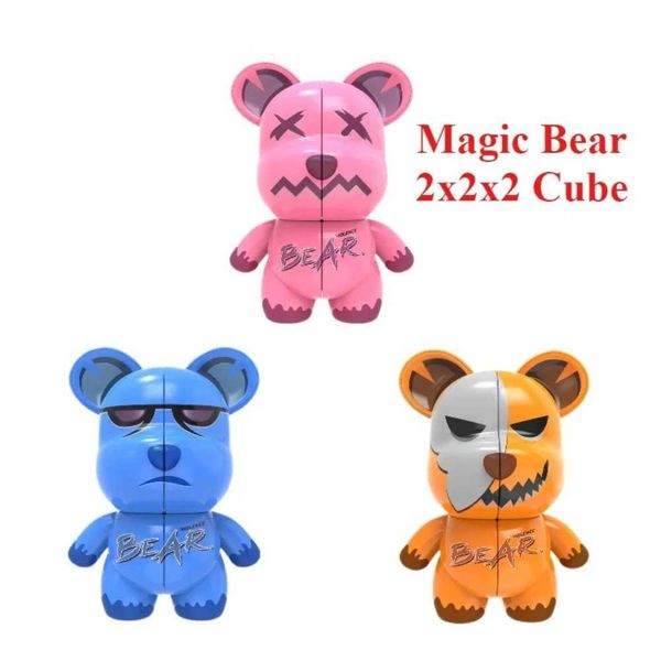 3D Puzzles New 2x2 Cube Bear 2x2x2 Cube Magic Bear Childrens Toys 3-12 Early Education Puzzle 6-12 Years Old Little Toys for s H241119
