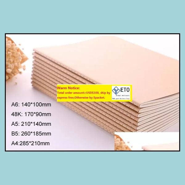 Notepads Office Business Industrialcustom Logo Kraft Paper Notebook A4 A5 B5 Student Exercise Book Diary Notes Pocketbook School Study Sup
