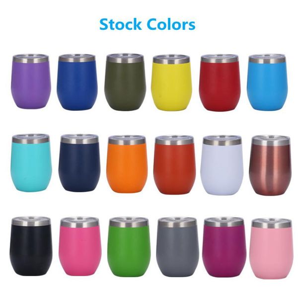 12oz Stainless Steel Water Mug Wine glass Powder Coated Coffee Mugs Double Layer Insulated Beer Cup Drinkware