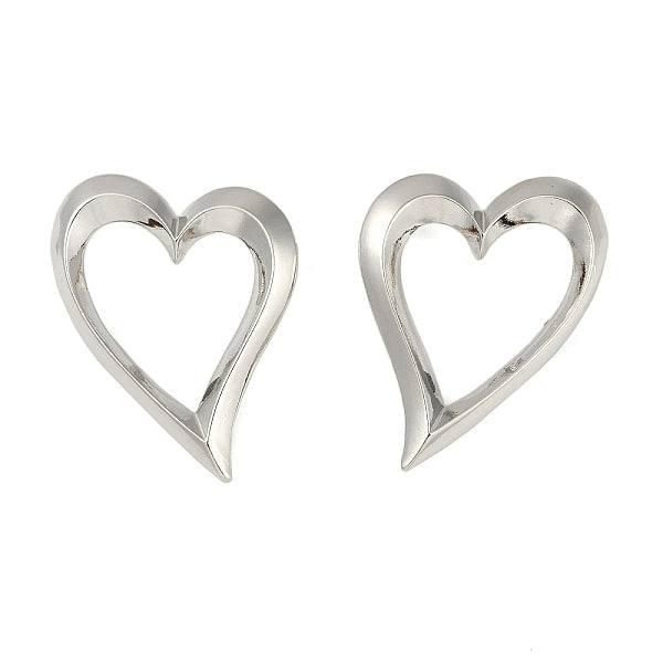 Boucles d'oreilles en laiton placage coeur pour femmes