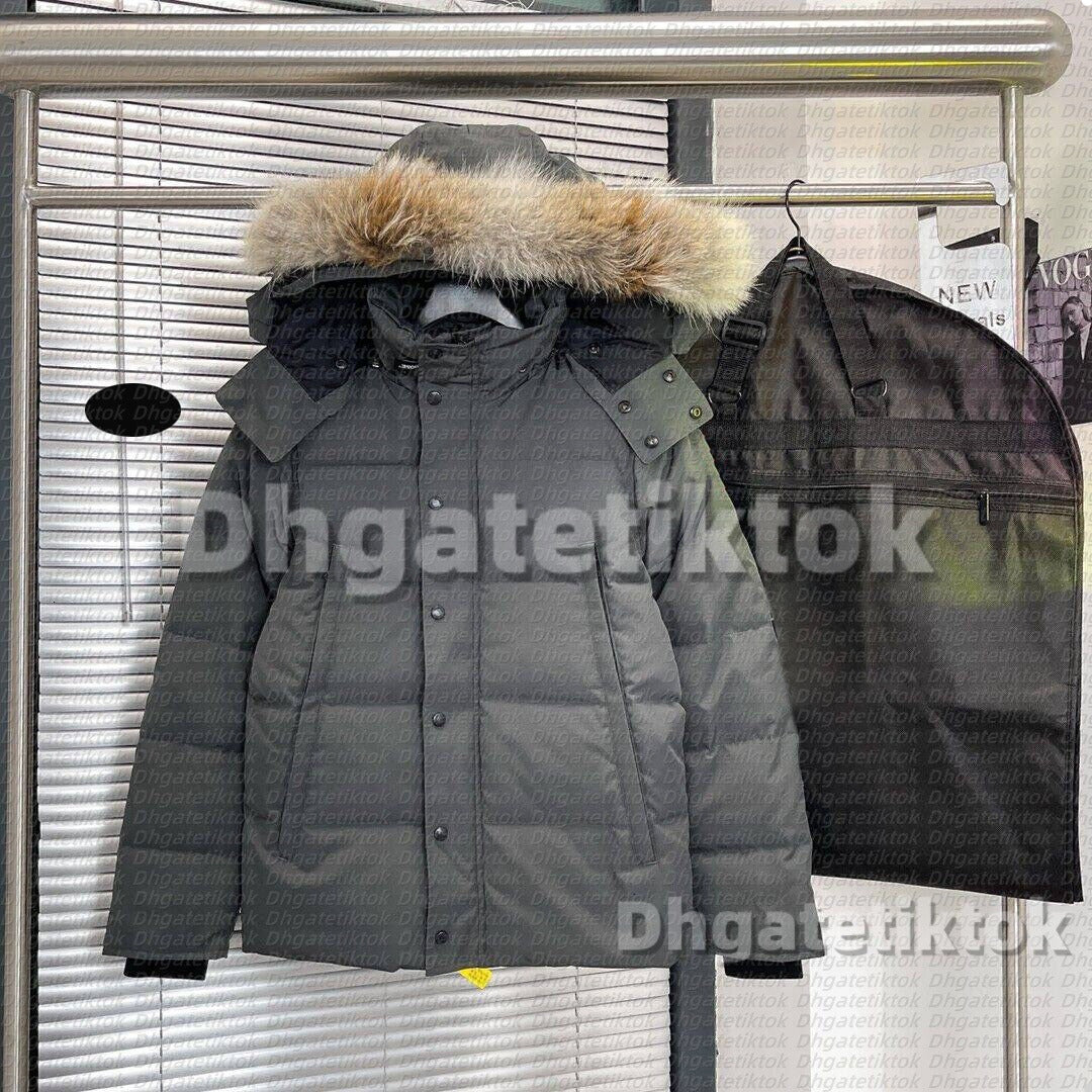 Men Puffer Jackets Designer Canada Real Wolf Fur Outdoor Wyndham Windbreaker Goosecoat Outerwear Hooded Fourrure Down Jackets Coat Luxury down jacke