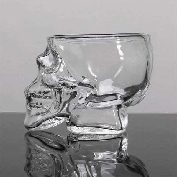 1 Pcs Skull Cup Shot Glass Transparent Cup Crystal Skull Head Glass Cup Bar Party Vodka Brandy Beer Wine Glass 50ml DrinkwareB240719