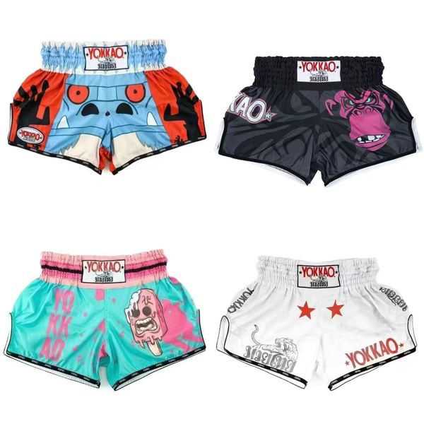 Kickboxing Fight Tiger Muay Thai Shorts Adult Kids Breathable Embroidery Kick Boxing Trunks Men Women Grappling Sanda MMA Pants