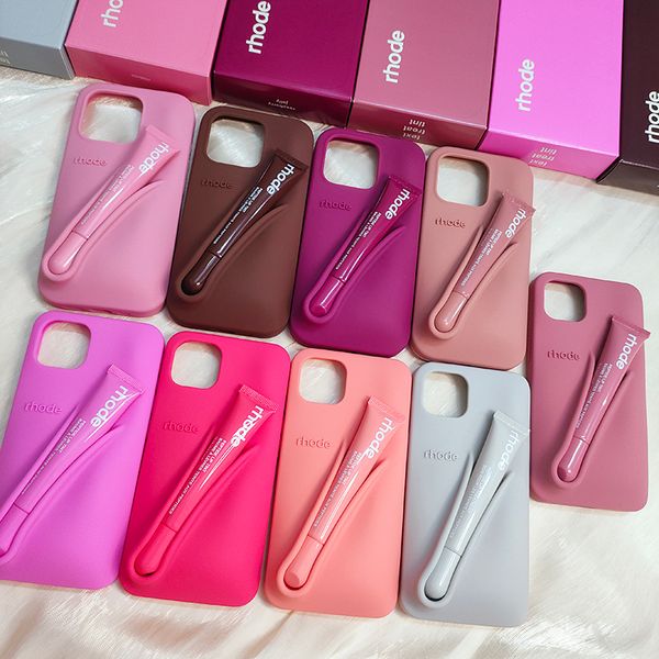 rhodes phone case For iPhone 16 Pro Max case 16 15 Plus 14 Pro 13 12 Luxurys Designer Fashion iphone case Lip Gloss Lipstick Lip Balm Make-U