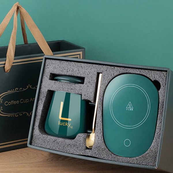 Electric Heated Coaster Coffee Mug Cup Warmer Pad USB Powered for Home Office Milk Tea Water Heating Mat 55Â° Thermostatic Gift