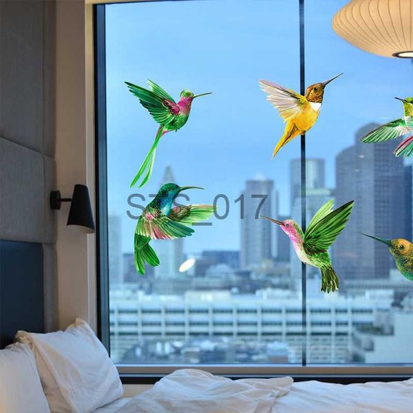 Other Decorative Stickers 6PCS Hummingbird Sticker Glass Decal Electrostatic Glass Film Anti-Collision Window Cling To Prevent Bird Strikes