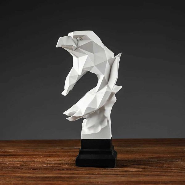 Modern American Bald Eagle Family Statue in Rustic Home Decor White 3D Sculptures Figurines Desk Table Decoration AccessoriesB240710B240707