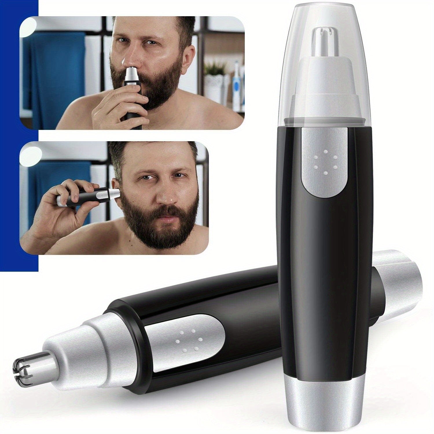 TEMU 2pcs Portable Ear And Nose Hair Shaving Tool For Men Usb Electric Nose Hair Trimmer For Women - Eyebrow Facial Hair Removal Nose Clipper