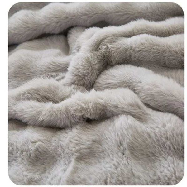 Winter Thicken Velvet Bedding Set 4pcs with Bed Sheet Quilt Cover Pillowcase Imitation Rabbit Velvet Double Duvet Cover SetXJ241015