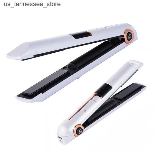 Hair Curlers Straighteners Portable USB Rechargeable Hair Straightener With Power Bank Lock System Travel Flat Irons Wireless Straightening