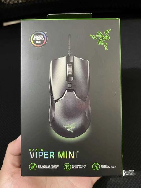 Mice Razer Thunder Snake Viper Mini Computer Esports Cable Gaming Mouse Laptop RGB Light Small Hand Mouse H241122