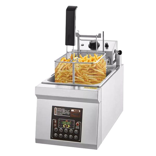Commercial Electric Deep Fryer W-Single Dual Tanks Countertop Fryer For Fried Chicken French Frie With 10 Preset Times