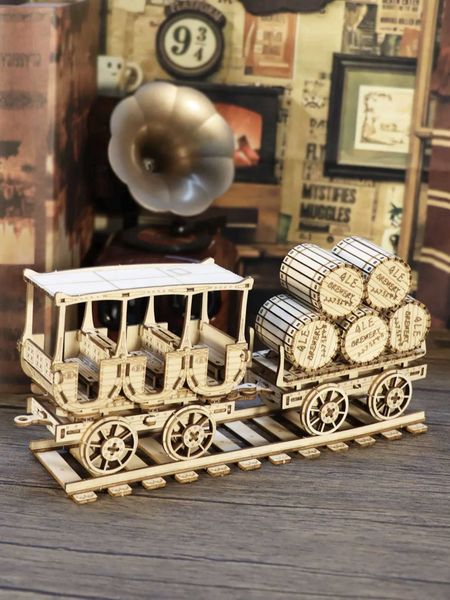 3D Wooden Puzzles Wine Truck Model Kits Brainteaser and Puzzle for Christmas Birthday GiftsXJ241218