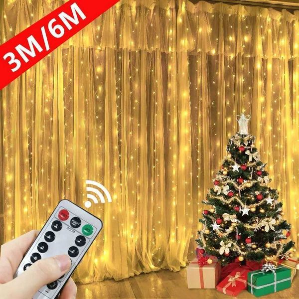 USB LED String Light 8 Mode Halloween Christmas Fairy Garland Curtain Light Decor for Home Holiday Decorative New Year 2025 Lamp Y240807