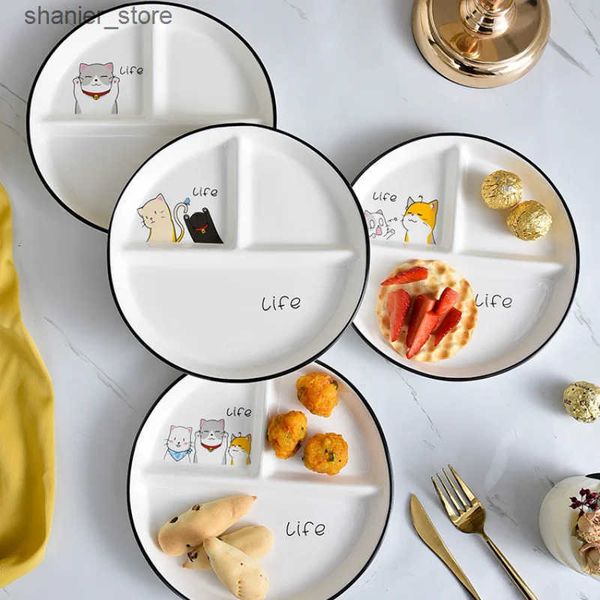 Dishes Plates Ceramic board cartoon lipid-lowering base plate base plate household tableware board three board breakfast board tablet comput