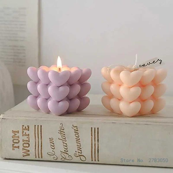 Modern Stylish Scented Candle Heart Big Cube Bubble Candle Soy Wax Aroma Scented Candles Home Decorations Birthday GiftC241214