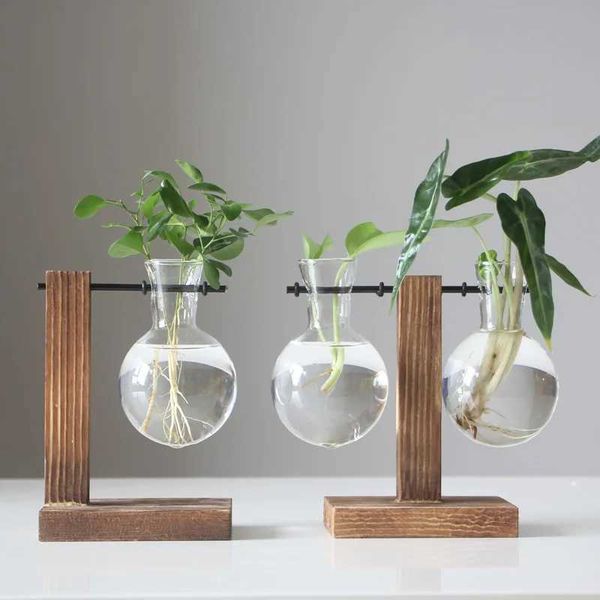 Frame Glass Vase Tabletop Terrarium Hydroponics Plant Vases Bonsai Transparent wer Pot Home Decor Y240905