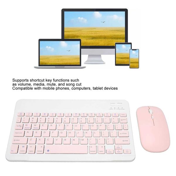 Wireless Keyboard Mouse Set Wireless Keyboard Mouse Set 10in Computer Keyboards Mouse Combo for Tablet Mobile Phone Computer X250203