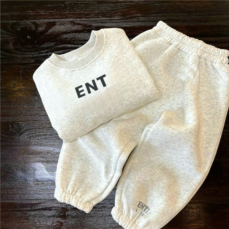 Sets Toddler Boys Clothing Clothing Set Winter Kids Baby Girl Clothes Sets Fleece Warm Tracksuit Children Crewneck Solid Sportsuit Outfits jh896