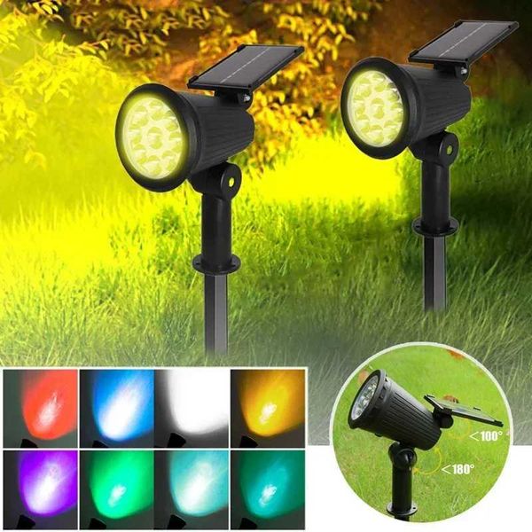 Solar ground mounted lights outdoor waterproof lawn lights colorful landscape decoration garden spotlights M241010
