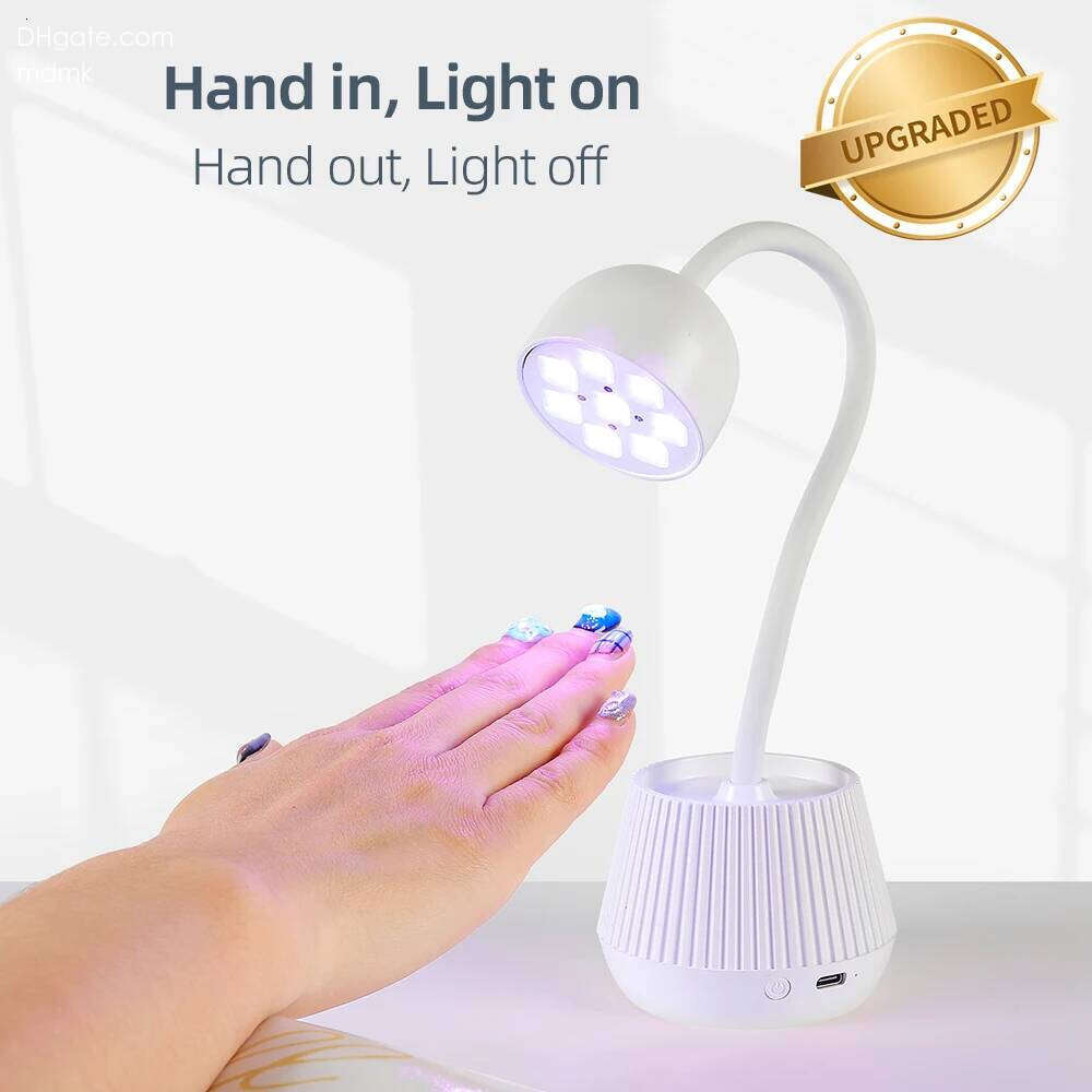 Mini LED 24W Dryer False Manicure Polish Glue Fast Drying UV Light Nail 360 Bendable Table Lamp Design X250710