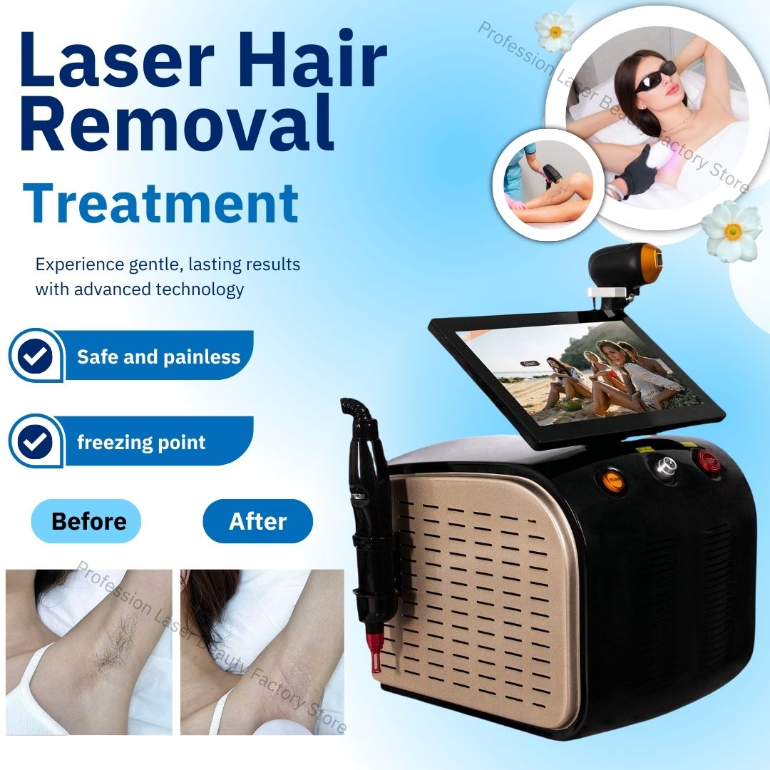 Diode Laser Machine 808nm Hair Removal for Women Alex Alexandrite Filter High Energy 40 Million Shots Permanent Painless Hair Removal