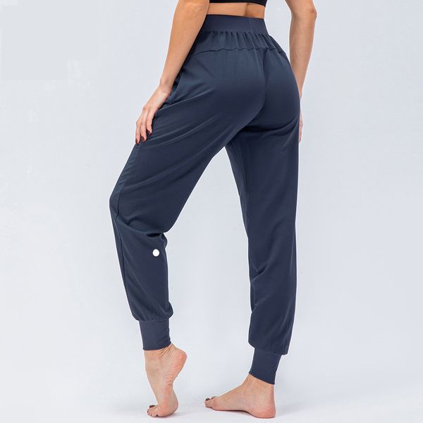 Ninth LLLM12368 Women Yoga Pants Running Fitness Joggers With Zipper Pocket High Waist Elastic Casual Jogging Pants 4 Colors D12368