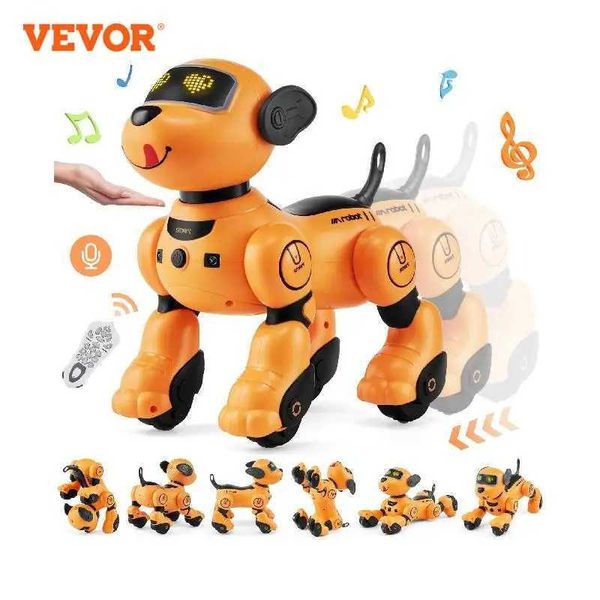 Electronics Robots VEVOR Remote Control Robot Dog Toy Dog Programmable Smart Interactive Robotic Pet for Kids Singing Dancing RC Stunt Toy A