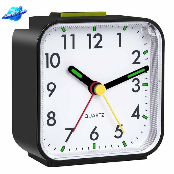 ddmyuranus Analogue Alarm Clocks Small Silent Non-ticking Analog Quartz Clock with Light Snooze for Heavy Sleepers Office Bedroom