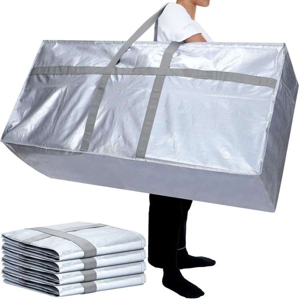 2024 Heavy Duty Extra Large Waterproof Zippers Moving Storage Totes Bags With Backpack Straps And Strong Handles