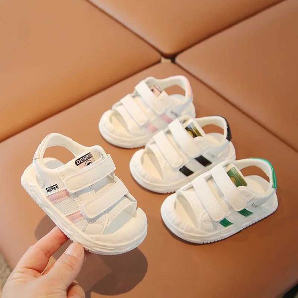 Sandálias PU couro de verão sandálias infantis 2024 Trend Fashion Boys and Girls Beach Shoes Anti Slip Soff Soled Shoes Sapatos Y241129DD6i