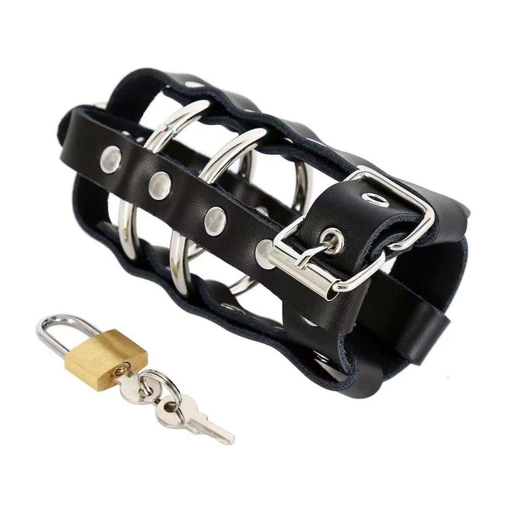 High Quality Leather Male Chastity Device Penis Lock Cock Cage for men Lock Penis Cage Big Bird Male Chastity Cage