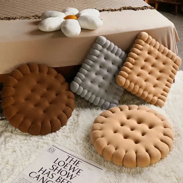 Real life cookies shaped plush cushions creative pillows and chairs car seat cushions decorative cookies tatami mats backrest