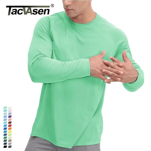 TACVASEN Sun Protection T-shirts Summer UPF 50 Mens Long Sleeve Quick Dry Athlectic Sports Hiking Performance T-shirts Tee Tops 250115