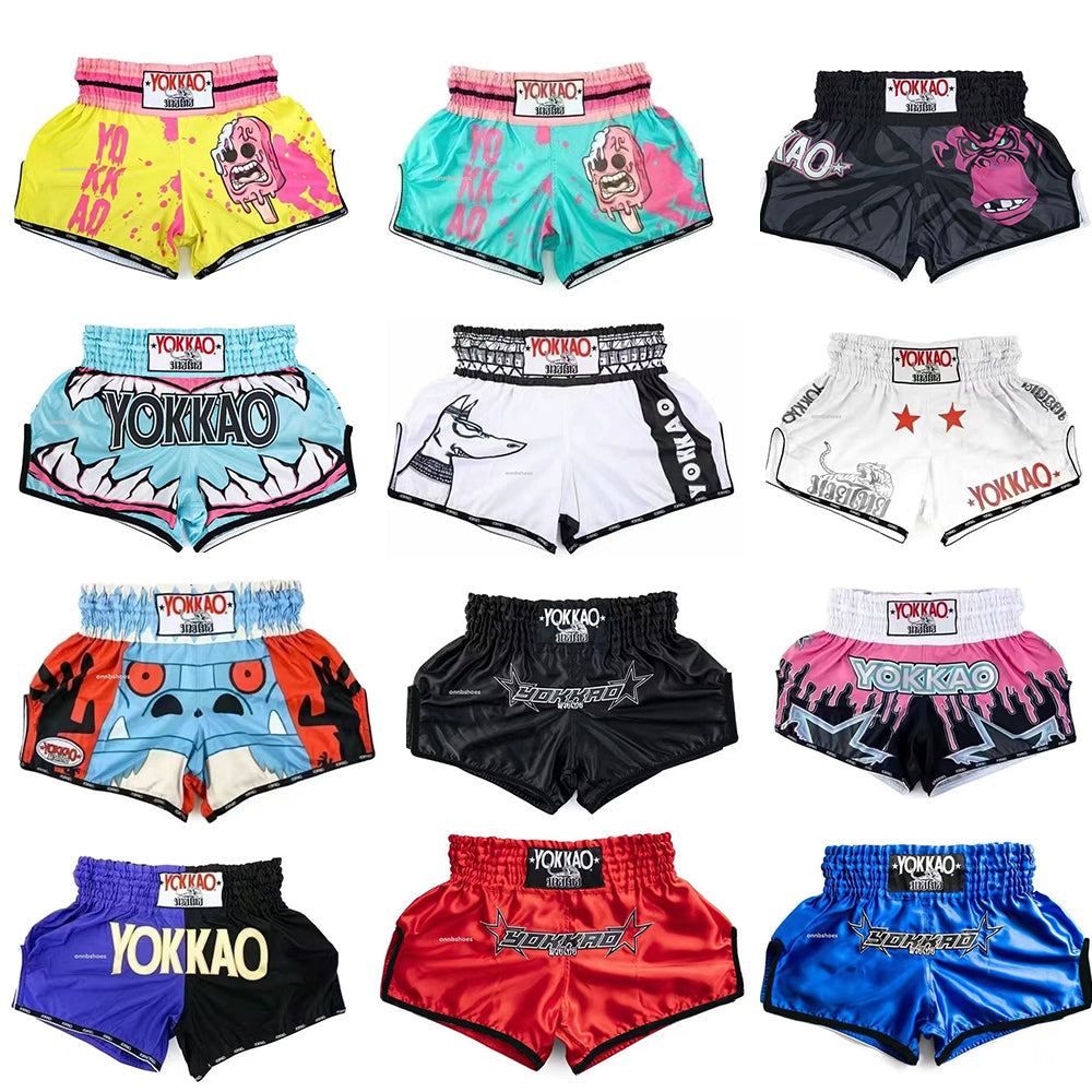 Thai Boxing Shorts Shark Bull Sanda Fighting Training Running Sports Fitness Yokko MMA Men&#039;s Boxing Sports Shorts