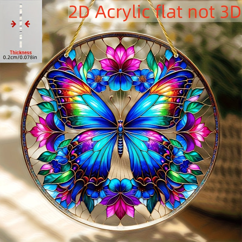 TEMU 2d Flat, 1pc Round Acrylic Sun Wall Decor - 7.87 Inch Vibrant Floral & , 2d Flat Art For Home, Office, Birthday & Holiday Gifts, Decor, Office