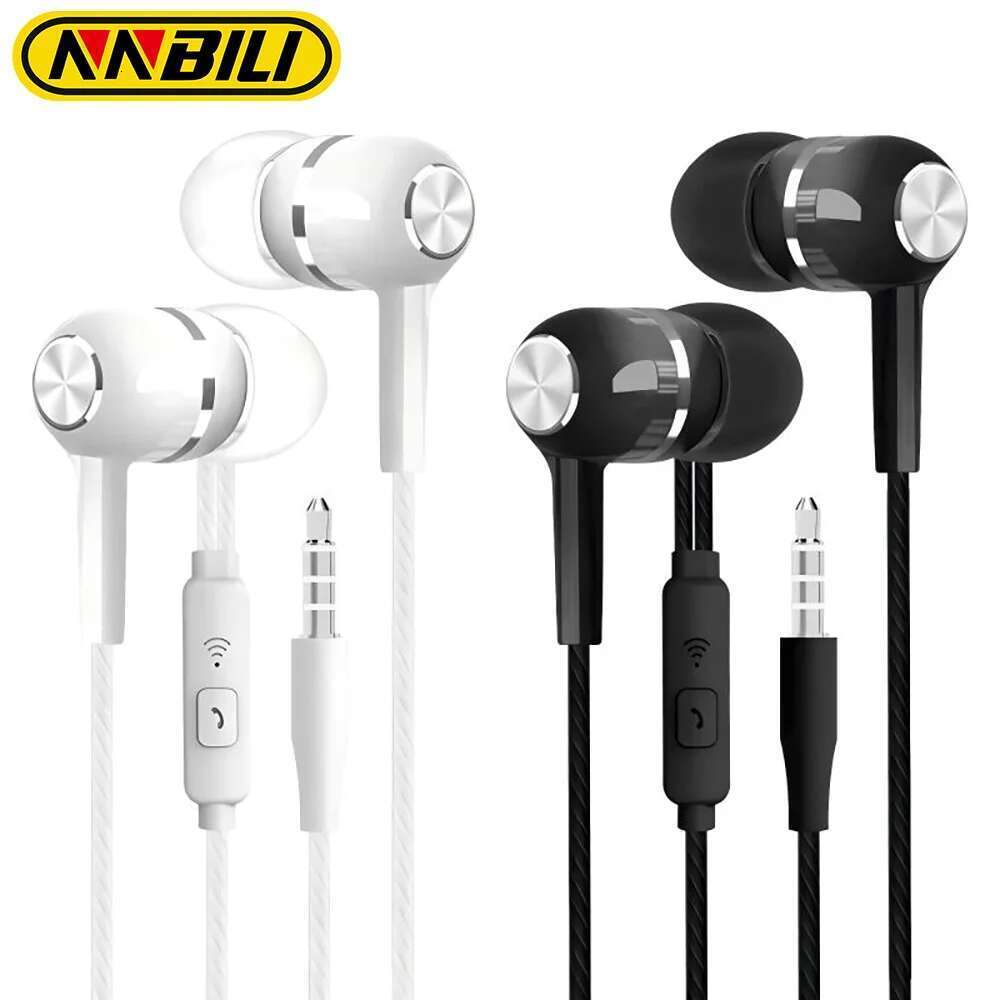 3.5mm Wired Earphone In Ear Headset HIFI Heavy Bass Earbuds Monitor Sports Stereo Music Gaming Headphone with Microphone