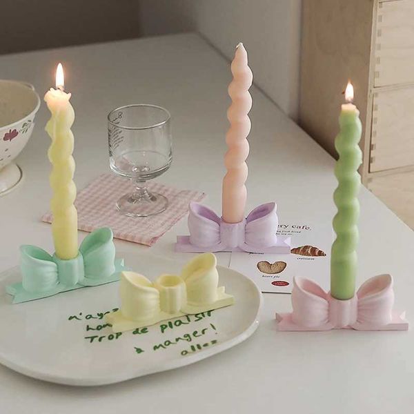 Candle Holders 1 aromatherapy candle holder with bow long pole suitable for long pole candles with a diameter of about 2.2cm J241114