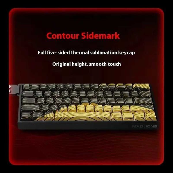 Keyboards FGG MADLIONS Mad 60-68 HE E-sport Magnetic Switch Keyboard 0.02 RT 8K HZ Wired RGB Hot Swap 0.125ms Latency Customized z250120
