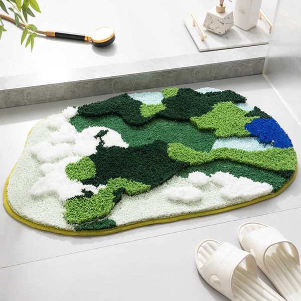 Stylish And Eco-friendly Bath Mat For Comfortable Bathroom Affordable Easy To Install Bathroom Decor sky white cloud 50X80CMM240816