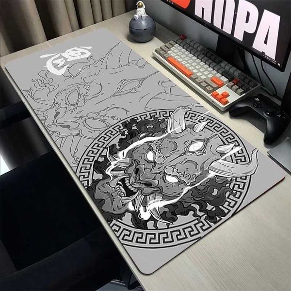 Japanese Oni Mouse Pad HD Print Deskmat Gamer Keyboard Mousepad Gaming Accessories Computer Table Rubber XL 900x400 Mouse MatsM240802