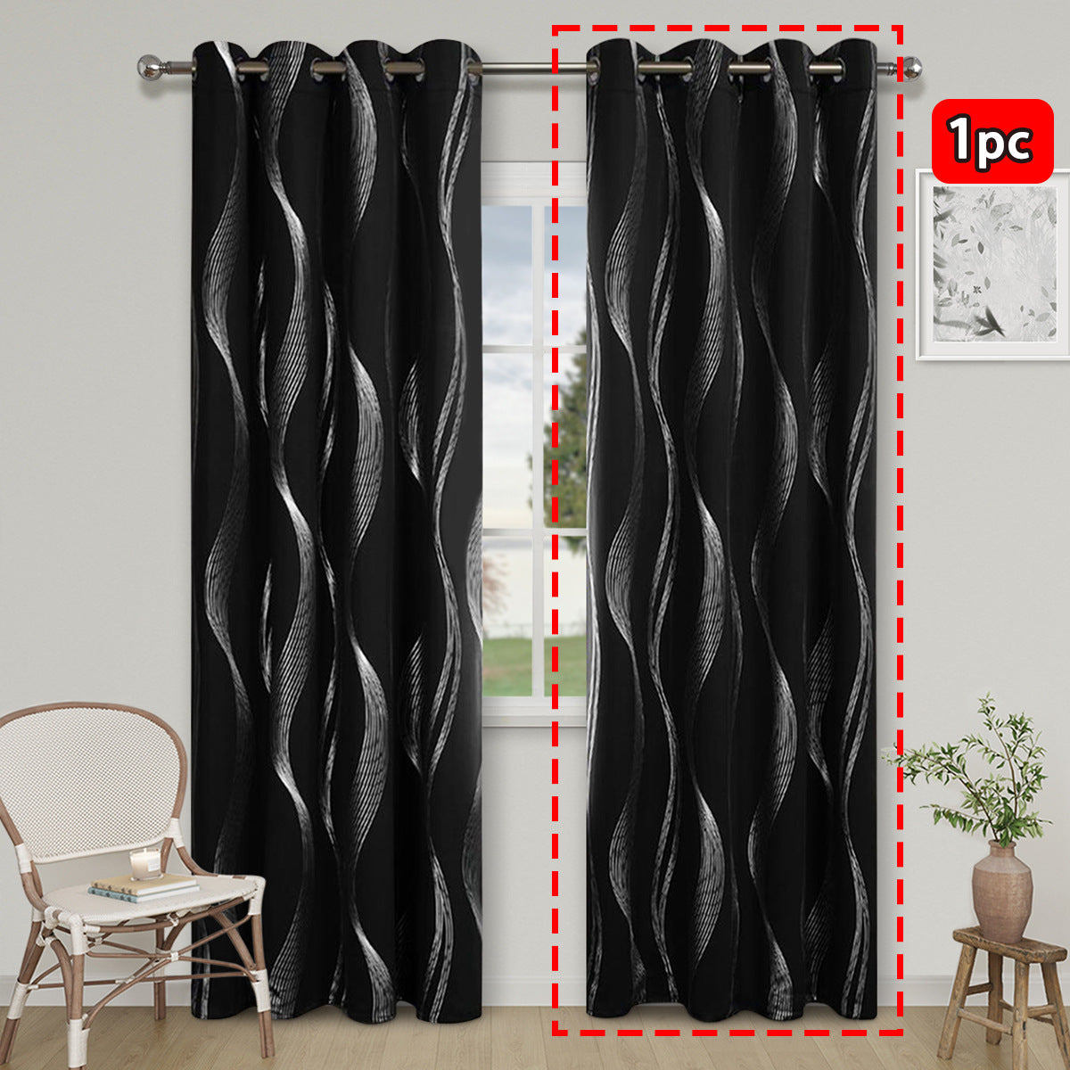 YL-37130 cross-border hot stamping and silver marble high-precision blackout curtain punching living room sunscreen finished curtain
